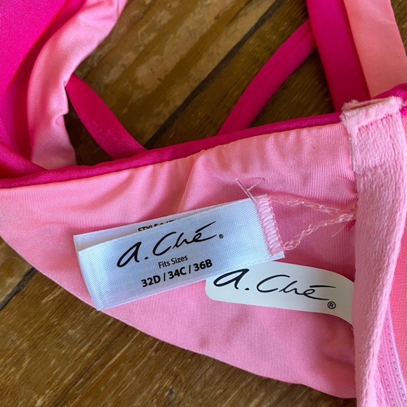 A. Che’ Deep Pink Tie Back Bikini Top - Picture 5 of 8